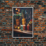Cocktail Print, Bar Cart Wall Art, Canvas Print, Wall Hanging, Portrait Art, Cocktail Art, Retirement Gifts, Apartment Wall Decor, RV Decor