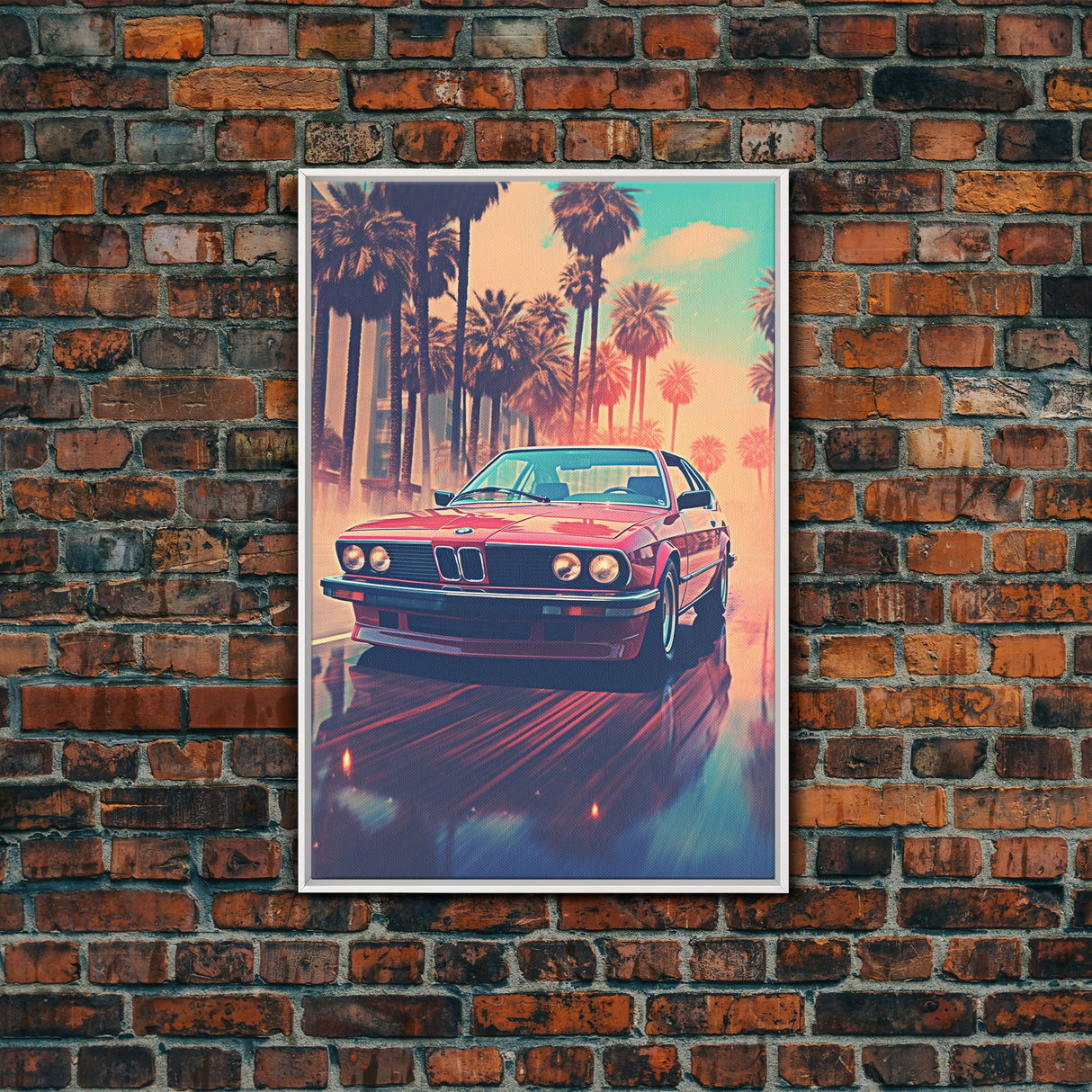 Red Sports Car, Classic Car Wall Art, Canvas Print, Wall Hanging, Portrait Art, Car Lover Gift, Above Bed Decor, Dorm Room Art, Office Decor