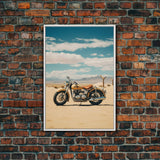Motorcycle Wall Art, Man Cave Wall Art, Canvas Print, Wall Hanging, Portrait Art, Gift For Friend, Tiny House Decor, Home Decor Prints