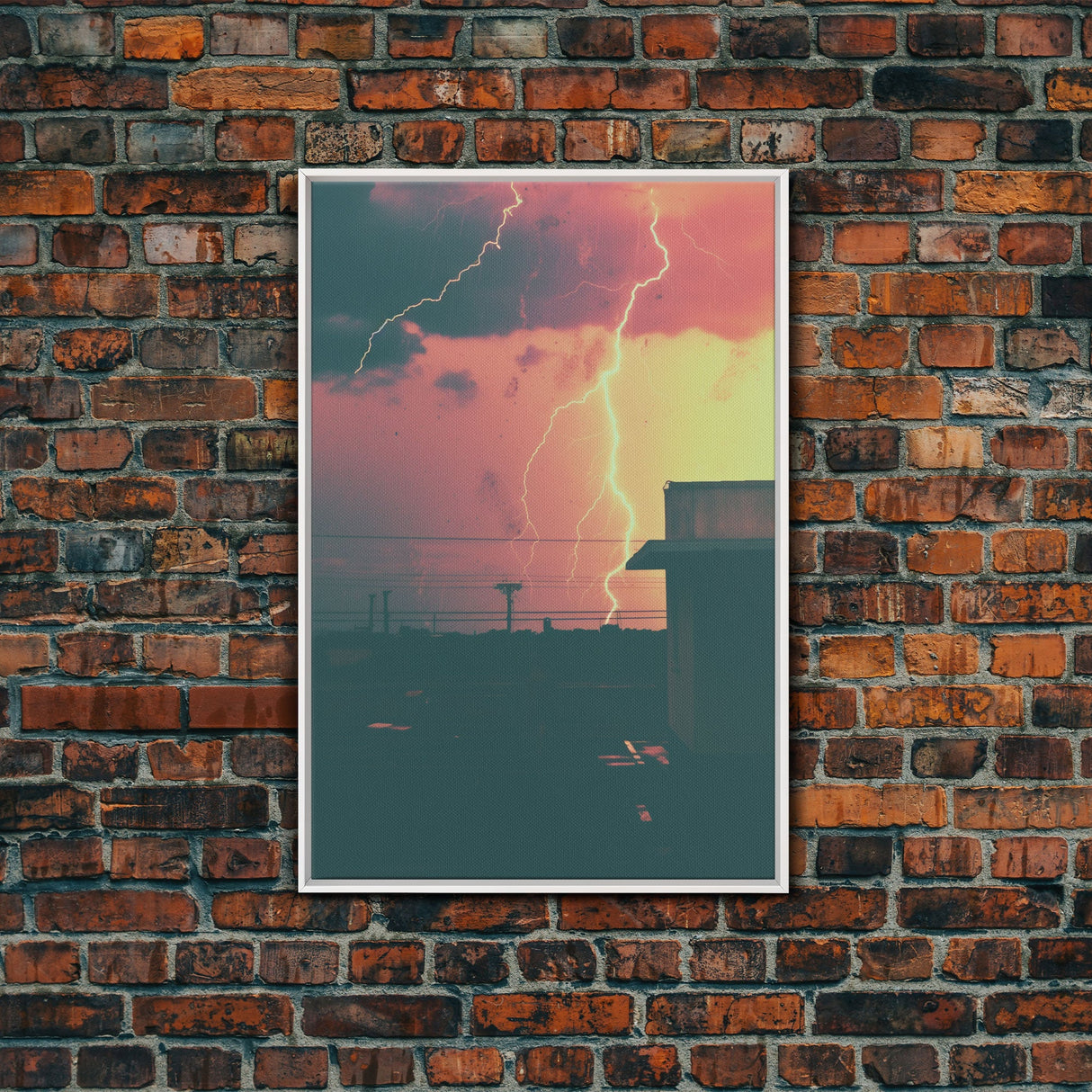 Lightning Bolt, Lightning, Weather Art, Canvas Print, Wall Hanging, Portrait Art, Gift For The Home, Living Room Wall Art, Office Wall Decor