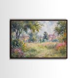 Wild Flowers And Old Barns, Furniture and Decor for Living Room, Framed Canvas Print, Home Decor Wall Art For Living Room, Decor Home