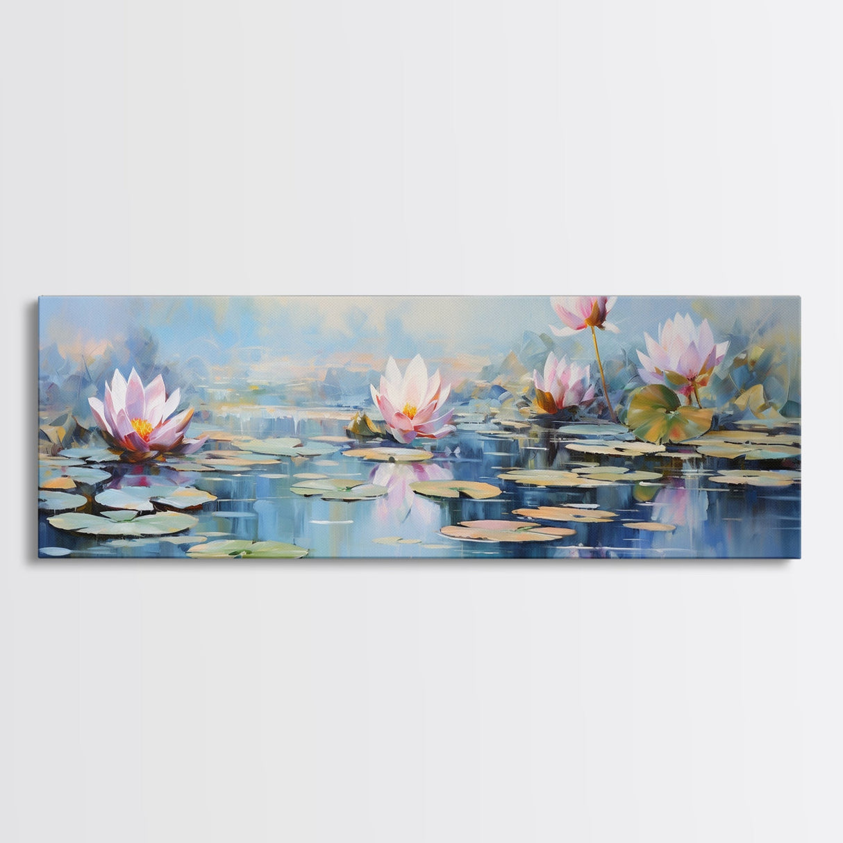 Water Lily Framed Canvas Print, Water Lily, Lily Pad Print, Lily Print, Wall Art, Wall Decor, Spa art, Tranquil Art, Water Lily Art