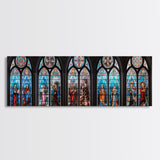 Stained Glass Windows Canvas Print, Stained Glass Painting On Canvas, Church Stained Glass Windows Fine Art Print