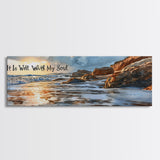 It Is Well With My Soul Beach & Coastal Canvas Wall Art, Christian Wall Art, Coastal Beach Painting, Farmhouse Beach Coastal Wall Art