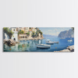 The Italian Coast - Framed Canvas Print - Beautiful Wall Art - Nautical Decor - Italian Painting Print - Sunset in Italy