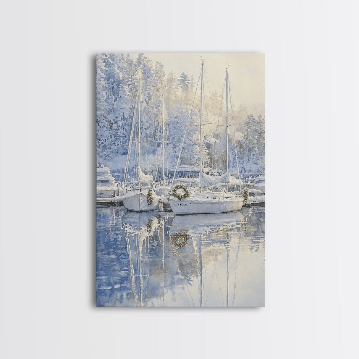Nautical Christmas Decor, Sailboats On A Frozen Lake, 2024 Christmas Decor, Boho Christmas Decor, Christmas Mantle Decor