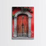 Hacienda Architecture Framed Canvas Print, Mexican Wall Art, Art of Mexico, Original Artwork, Wood Framed Ready To Hang