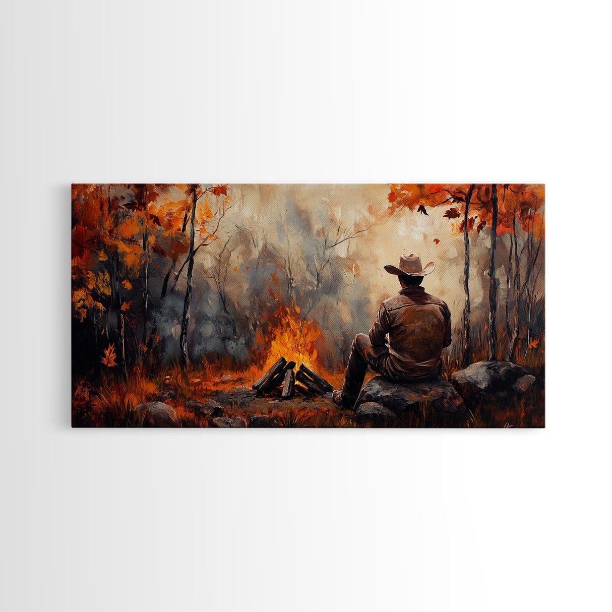 Retro winter-inspired Framed Canvas Print of a woman in a pink hat enjoying a cup of coffee background, perfect as unique vintage wall art
