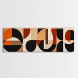 Neutral Wall Art, Earth Tones Mid-century Modern Inspired Geometric Patterns Wall Art, Home Decor, Above Bed Or Sofa Panoramic