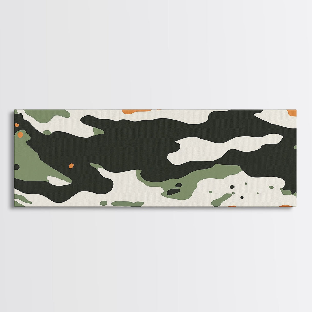 Camoflage, Camo Pattern Wall Art, Framed Canvas Print, Farmhouse Abstract Wall Art, Extra Wide Oversized Wall Art, Cammy Home Decor