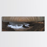 Starry Night Time Lapse Photography Style Print, Panoramic Wall Art, Unique Home Decor, Tilt Of The Earth's Axis