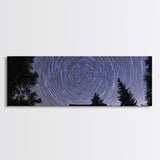 Huge Wall Art Time Lapse Photography Style Print, Panoramic Wall Art, Wood Framed Canvas, Farmhouse Decor, Unique Wall Art