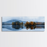 Calm - Reflections In The Lake On An Overcast Day - Panoramic Print - Original Painting Print - Landscape Oversized Painting Art