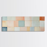 Modern Abstract Framed Canvas | Minimalist Mid Century Modern Wall Art | Large Horizontal Ultra Wide Framed Canvas | MCM Decor