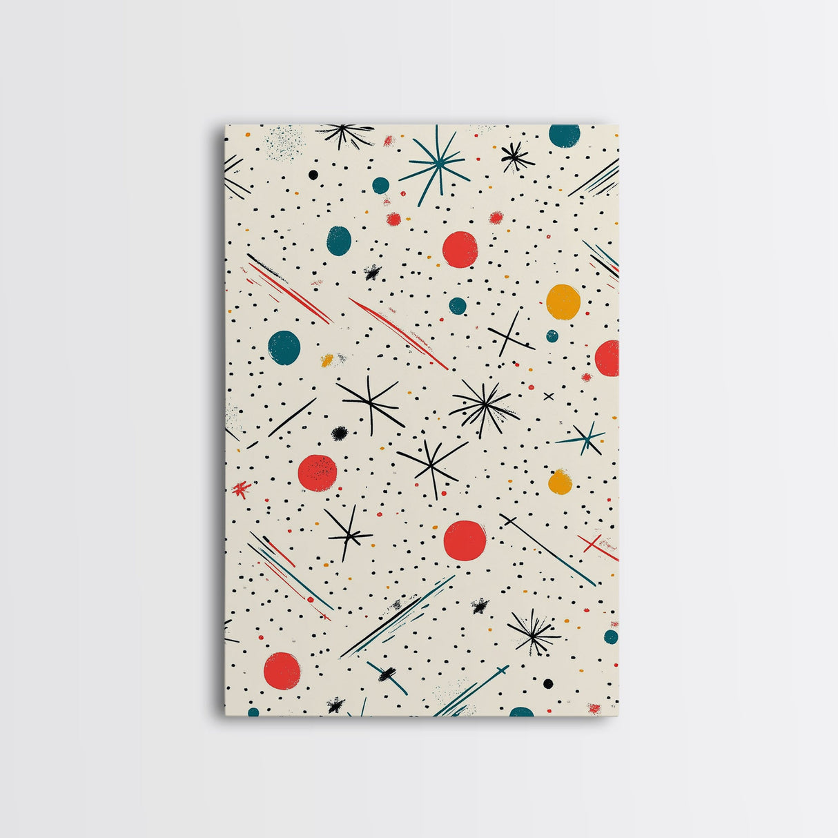Retro MCM Style Pattern Wall Art, Wood Framed Canvas, Canvas Print, Home Decor, Office Or Bedroom Wall Art, Retro Vibes Decor
