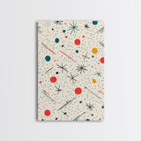 Retro MCM Style Pattern Wall Art, Wood Framed Canvas, Canvas Print, Home Decor, Office Or Bedroom Wall Art, Retro Vibes Decor