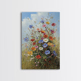 Botanical Wall Art | Oil Painting Botanical Print on Canvas | Wood Framed Boho Farmhouse Print | Large Wall Art | Oversized Wall Decor