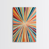 Mid Century Modern Art - Light Speed Tunnel - Vertical Tall Narrow Wall Art - Retro Loft Art - Large Wall Art Painting - Geometric Abstract MCM Art