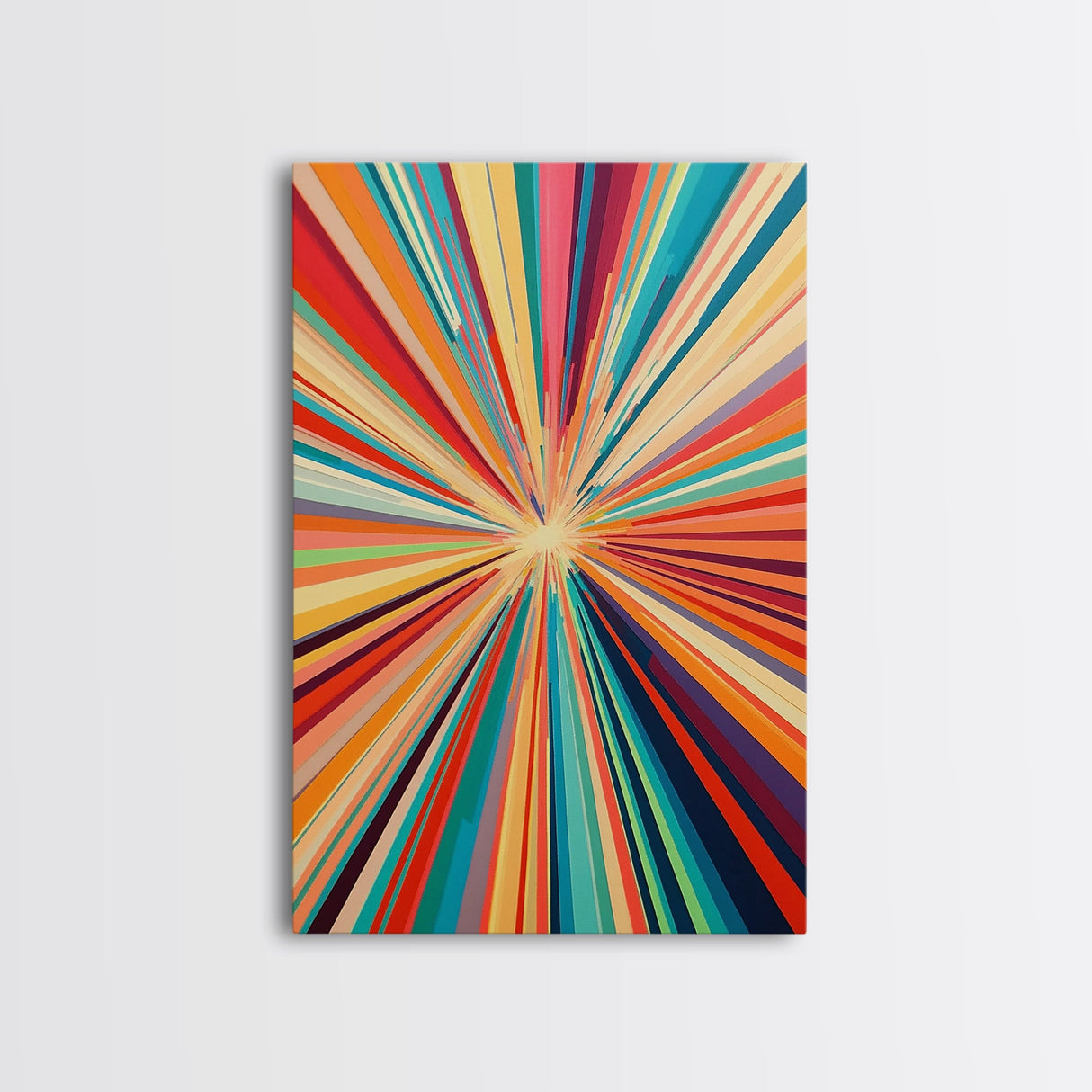 Mid Century Modern Colorful Bohemian Art Print, Wood Framed Wall Art, MCM Style Home Decor, Vertical Narrow Wall Art, Tall Skinny Art