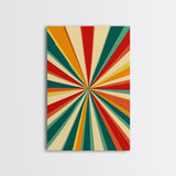 Mid-Century Abstract Art - Framed Canvas Print - Mid Century Modern Geometric Painting - Boho Style - Pastel Colors Wall Art