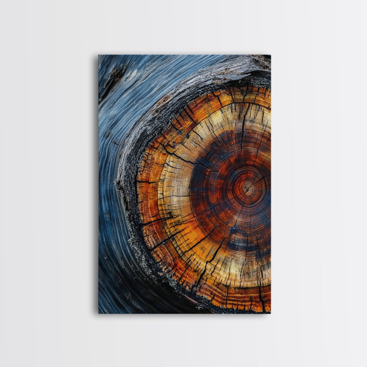 Canvas Print With Wood Frame - Tree Rings - Vertical Wall Art - Boho Minimalist Modern Farmhouse Decor - Rustic Art - Contemporary Art
