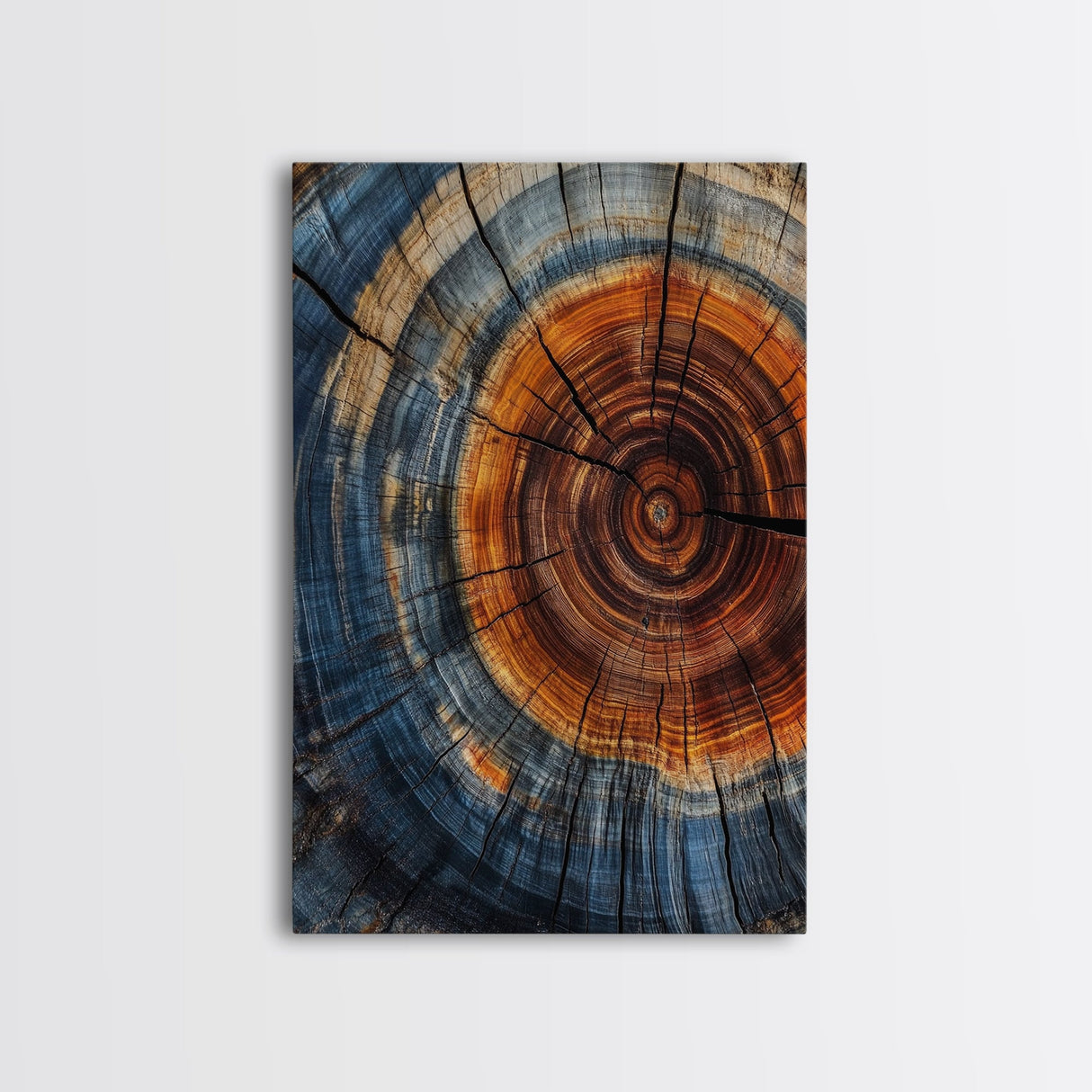 Rustic Home Decor Tree Ring Print, Wood Frame Art, Canvas Print, Abstract Minimalist Modern Farmhouse Wall Art, Living Room Decor
