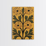 Boho Flower Wall Art, Canvas Print, Artful Boho Flower Art Print, Abstract Botanical Wall Art, Aesthetic Botanical Living Room Decor