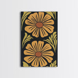 Mid-Century Modern Abstract Flowers, Framed Canvas Print, Style 1