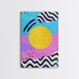 Pink and Turquoise Sunset, Preppy Wall Art, Framed Canvas Print, Feminine Dorm Room Preppy Wall Art, Apartment Decor