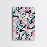 Pink, Black and Turquoise Preppy Wall Art Canvas Print, Girl's Dorm Room Wall Art, Abstract Print, Gift For Mom, Gift For Her
