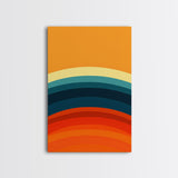 Shades Of The Sun Gradient Painting Print, Wood Framed Canvas, Minimalist Wall Art, Art Deco Inspired Living Room Decor