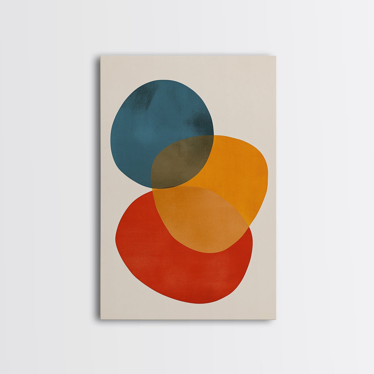 Large Abstract Canvas Wall Art Framed Canvas Print Modern Abstract Painting Colors and Shapes Retro Modern Art