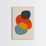 Abstract Geometric Print, White Background Modern Abstract Art, Mid-Century Modern Art, Red Blue and Yellow Art Ready To Hang