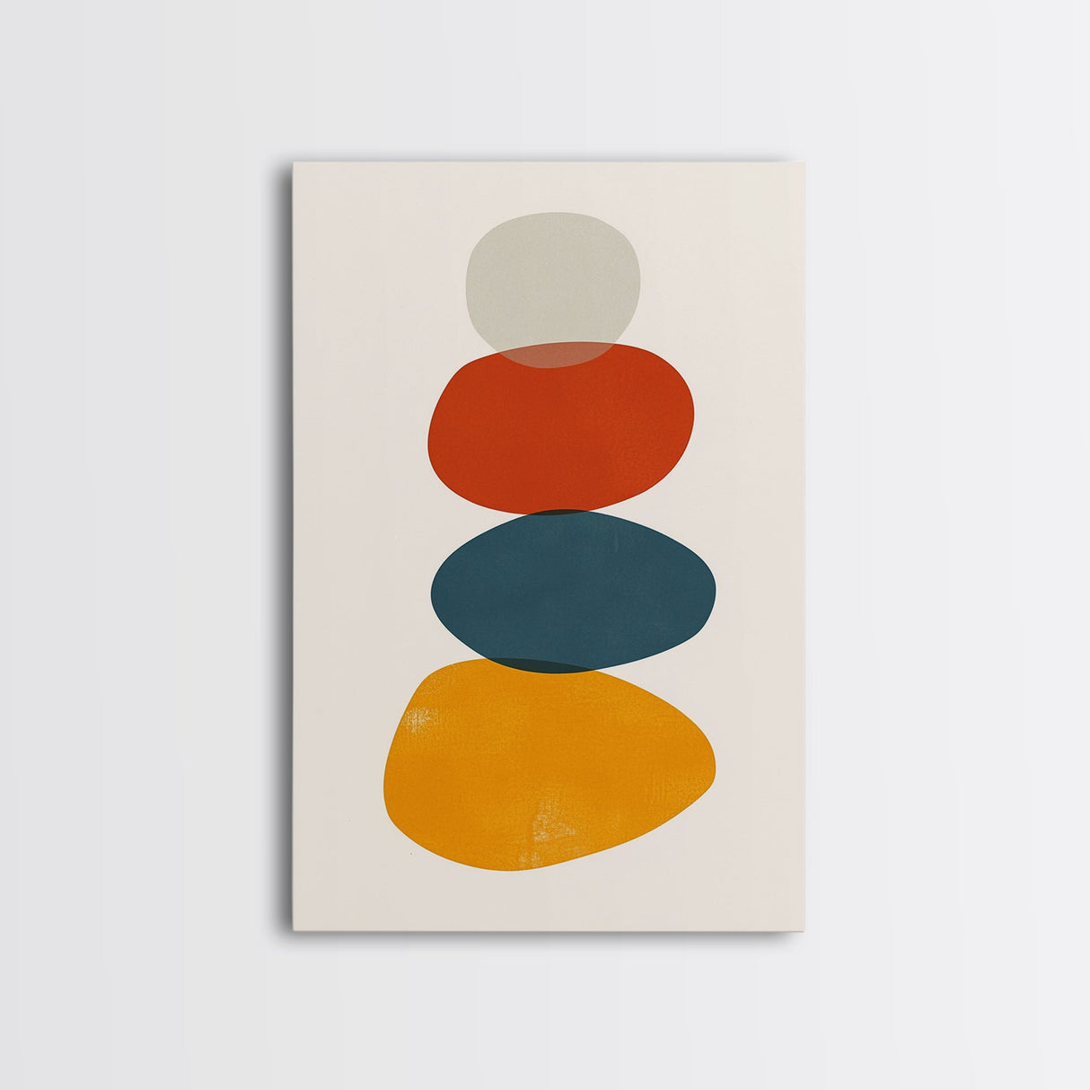 Watercolor Print Of A Cairn, Rock Stack Canvas Print, Mid Century Modern Art, Cairn Art, White Background Boho Living Room Decor