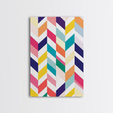 Pastel Chevrons Wall Art, Framed Canvas Print, Wood Framed Wall Art, Framed Wall Art, Gift Idea, Home Decor