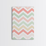 Chevron Zig Zag Pastel Wall Art, Geometric Wood Framed Wall Art, Decorative Wall Accent, Mosaic Wall Decor, Boho Art