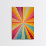 Mid Century Star Burst Canvas Print, Art Print, Retro Style Pastel Spiral Art, Modern Art, Modern Abstract Art Print, Wall Hangings