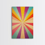 Sea Green, Rouge,Yellow Orange and Sea Green Abstract Art, Framed Canvas Print, Mid-Century Modern Wall Art, Boho Minimalist