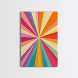 Tahiti Gold, Light Tan, Carmine Pink and Teal Wall Art, Framed Canvas Print, Beautiful MCM Inspired Boho Decor, Geometric Wall Art