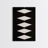 White Diamonds Geometric Aztec Terracota Canvas Print, Modern Farmhouse, Southwestern Art, Arizona Art, Black and White Wall Art