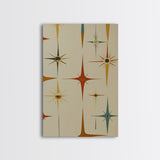 Mid Century Modern Atomic Starburst Retro Wall Art - Atomic Decor - Canvas Print - 50s Style Wall Art - MCM Mid Century Modern Art