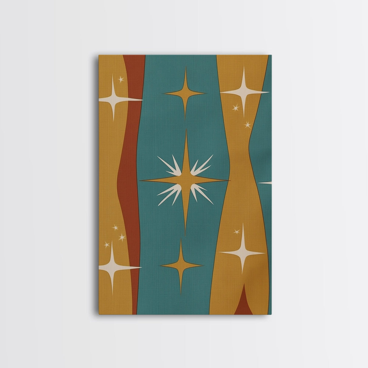 Star Burst - Atomic Age Art - Framed Canvas Print