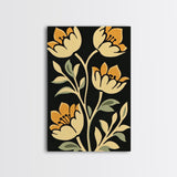 Floral Framed Canvas Wall Art Flower Print, Wood Framed Boho Modern Wall Art Boho Wall Decor Living Room Wall Art