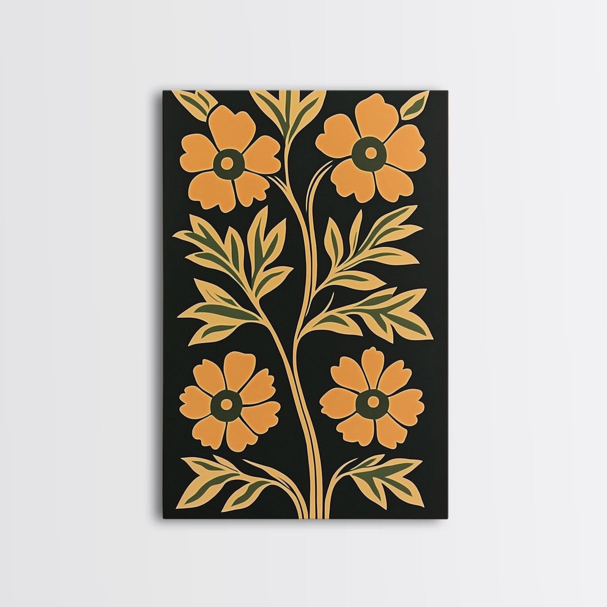 Framed Canvas Print Wall Art Boho Floral Print, Botanical Wall Art, Flower Market Poster, Minimalist Home Decor, Modern Farmhouse Art