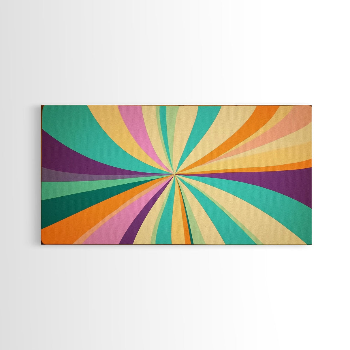 Star Burst Sunset Decor Framed Canvas Print, Mid Century Modern Wall Art, Scandinavian Style Wall Art Home Decor