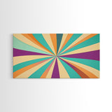 Eclectic Large Original Geometric Mid Century Modern Wall Art Wood Framed Canvas Print, Bright and Colorful Contemporary Art