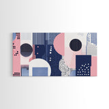 Vaporwave Aesthetic Abstract Art Canvas Print, Geometric Wall Art