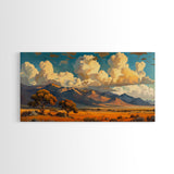 Home On The Mountains Framed Canvas Print, Southwestern Wall Art, Beautiful Home Decor For Above Sofa Or Couch, Rustic Farmhouse Art