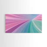 Pastel Highway Framed Canvas Print, Retro Wall Art, Mid-Century Modern Abstract Art