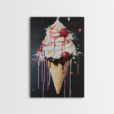 Ice Cream Shop Wall Art, Abstract Still Life Of Ice Cream, Food Review Wall Art, Kitchen Home Decor, Kitchen Art